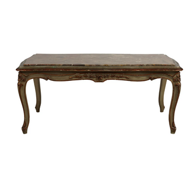 Antique Rococo Gilt Coffee Table With Inset Marble | Work of Man