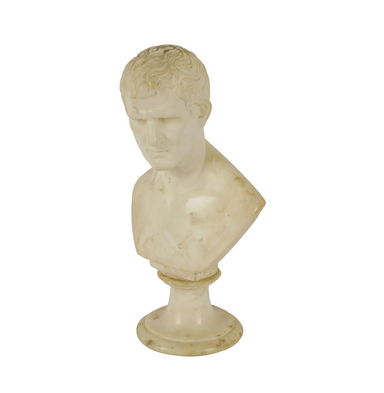 Late 19th Century Carved Marble Bust of Marcus Vipsanius Agrippa