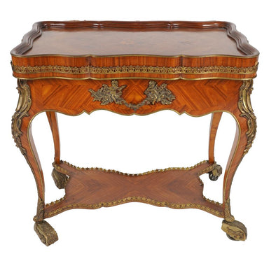 Antique Louis XV Kingwood Marquetry Serving or Bar Cart | Work of Man