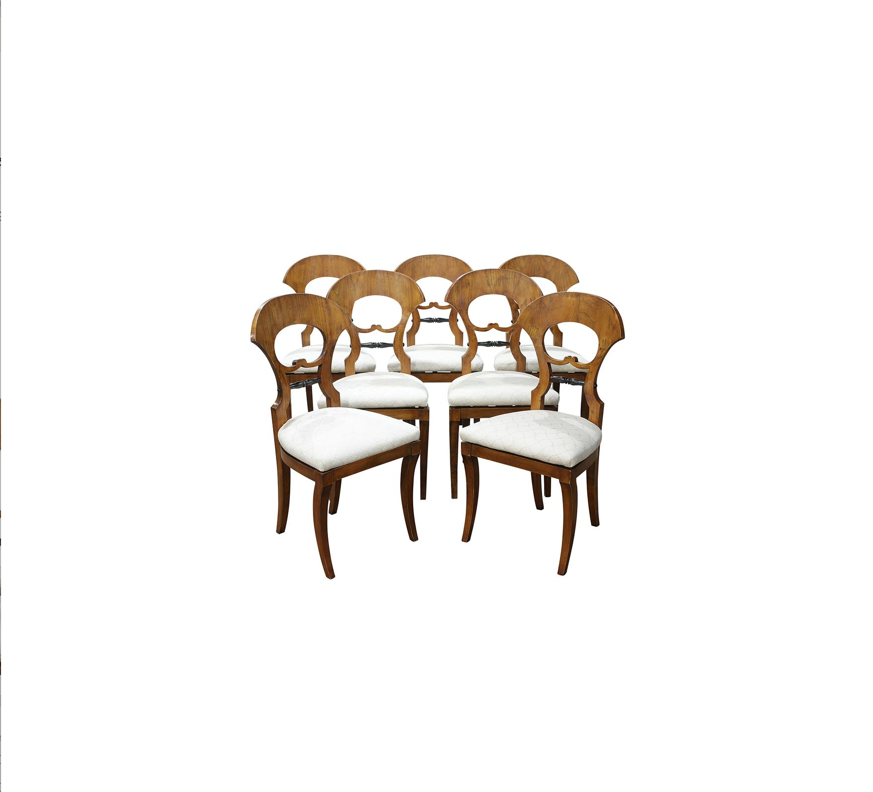 Antique Biedermeier Furniture Set of 7 Dining Chairs