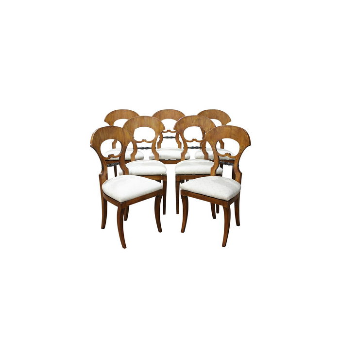 Antique Biedermeier Furniture Set of 7 Dining Chairs