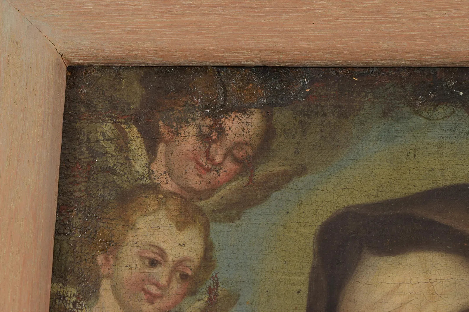 AW608: 18th Century Italian School Old Master - Madonna & Child w/ Angels - Oil on Canvas