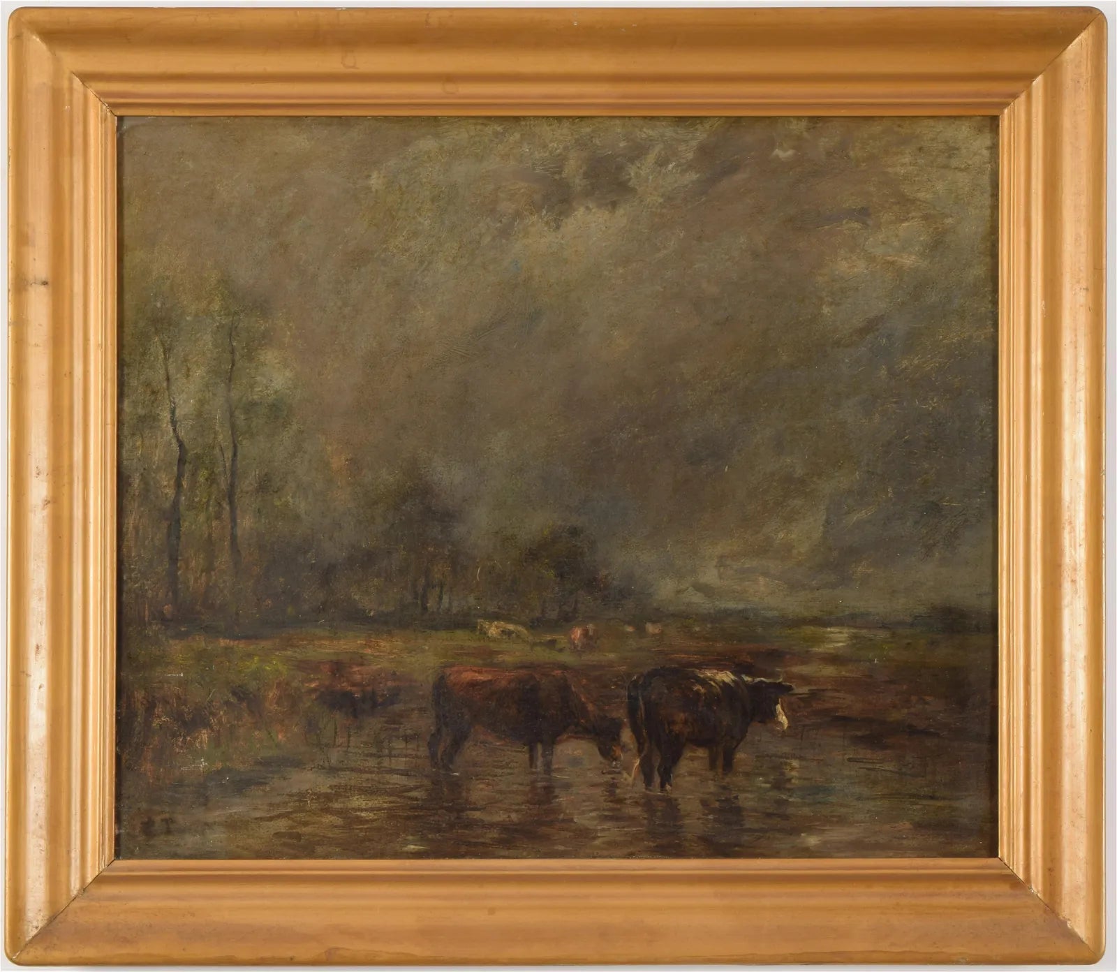 AW607: 19th Century Barbizon Landscape Attributed to Constant Troyon - Oil on Canvas Laid to Board