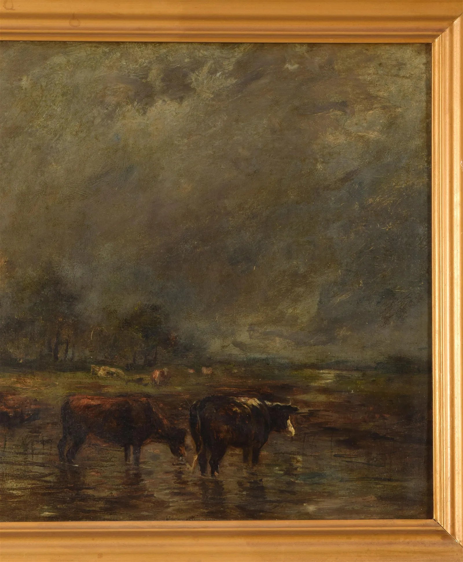 AW607: 19th Century Barbizon Landscape Attributed to Constant Troyon - Oil on Canvas Laid to Board