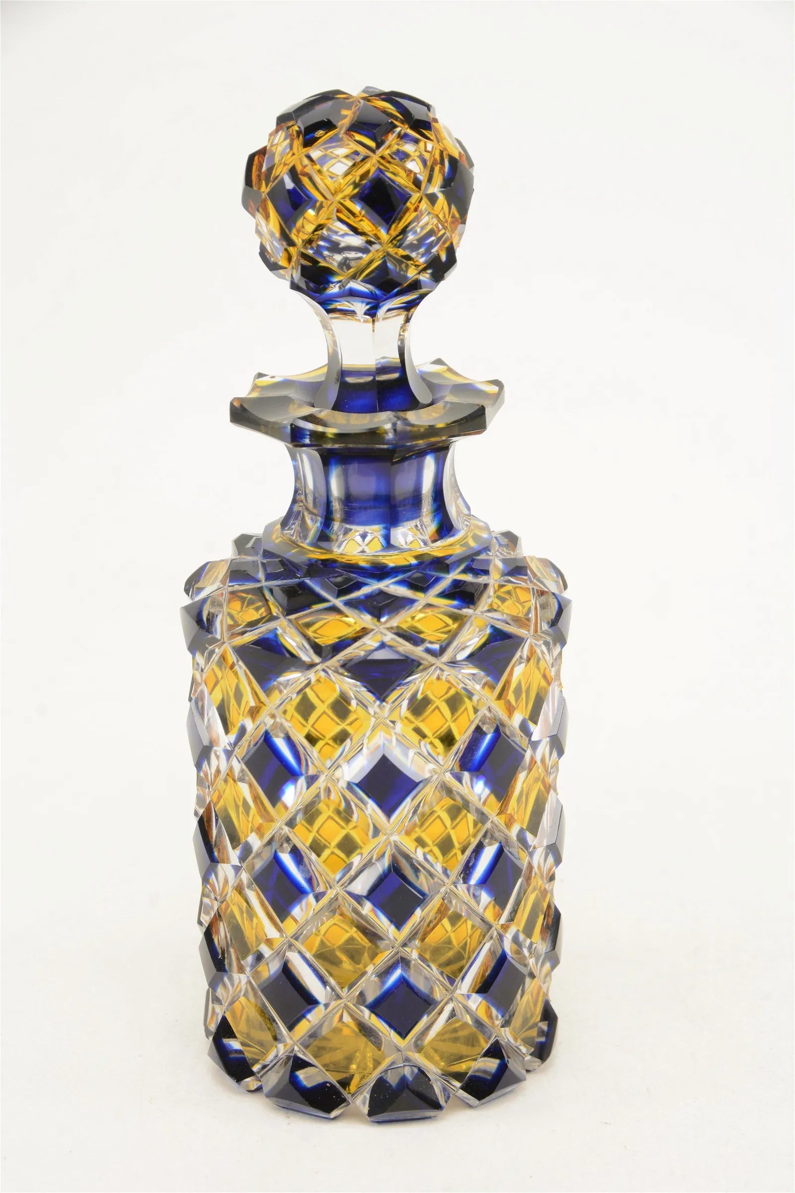 DA4-012: Superb quality 19th Century Bohemian Cut Lead Crystal Bottle W/ Stopper