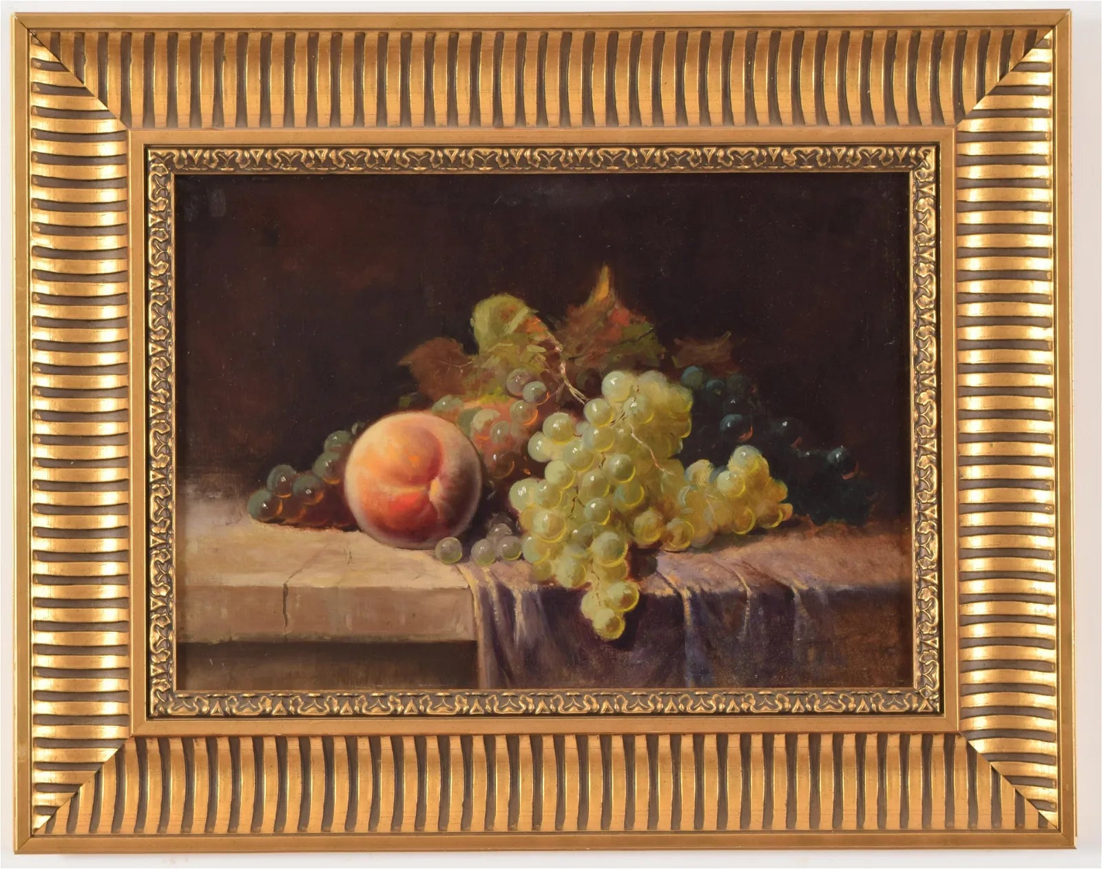 AW584: English School - Late 19th Century - 2 Still Life Paintings of Fruit - Oil on Canvas