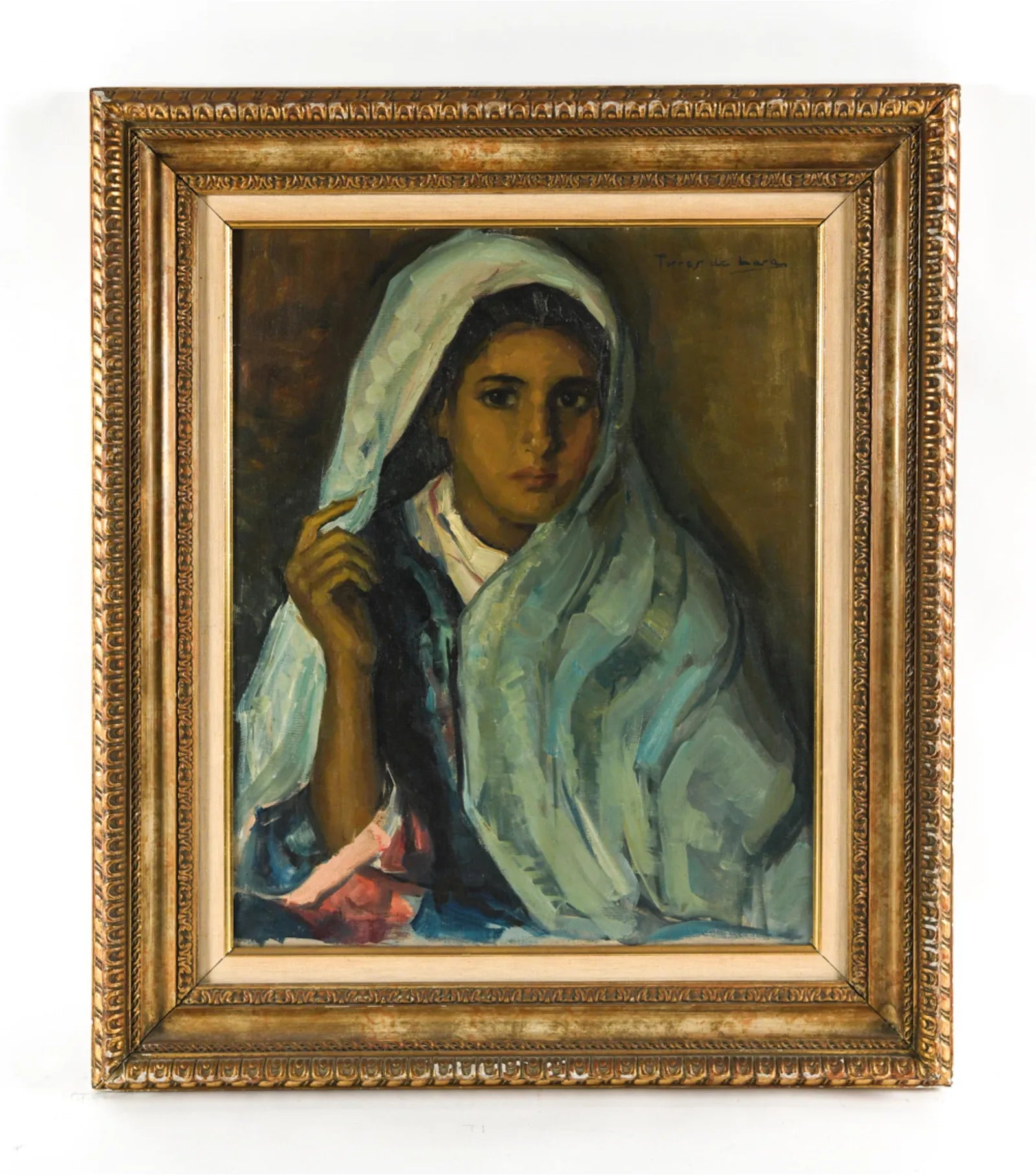 AW609: : Raoul Torres De Lara, Early 20h C Oil on Canvas - Impressionist Portrait