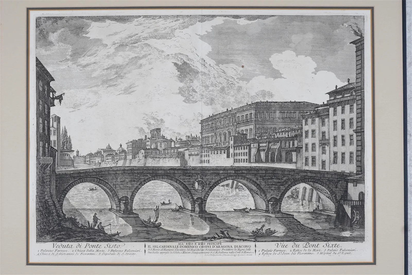 AW7-010: JEAN BARBAULT - SET OF 5 ANTIQUE ENGRAVINGS - VIEWS OF 18TH CENTURY ROME