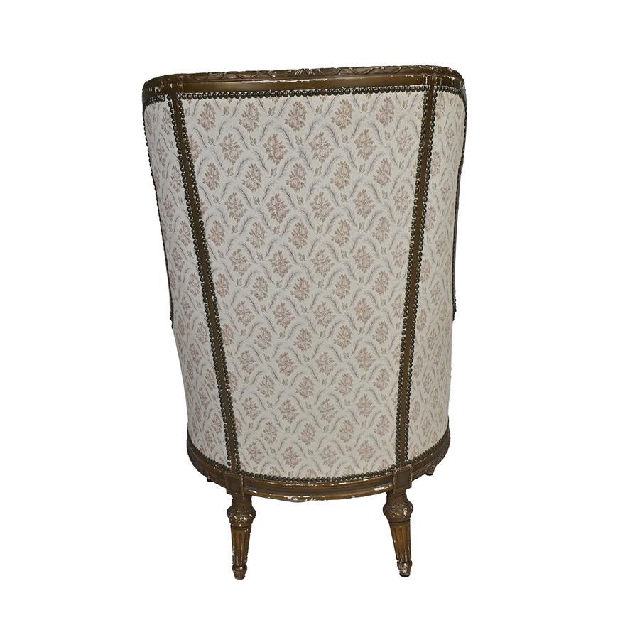 AF2-235: Antique Mid 19th Century French Regence Carved & Gilt Wood Bergere w/ Original Finish