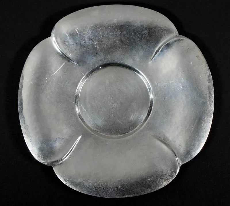 DA2-021: C 1940's Georg Jensen Hammered Sterling Silver Lobed Plate