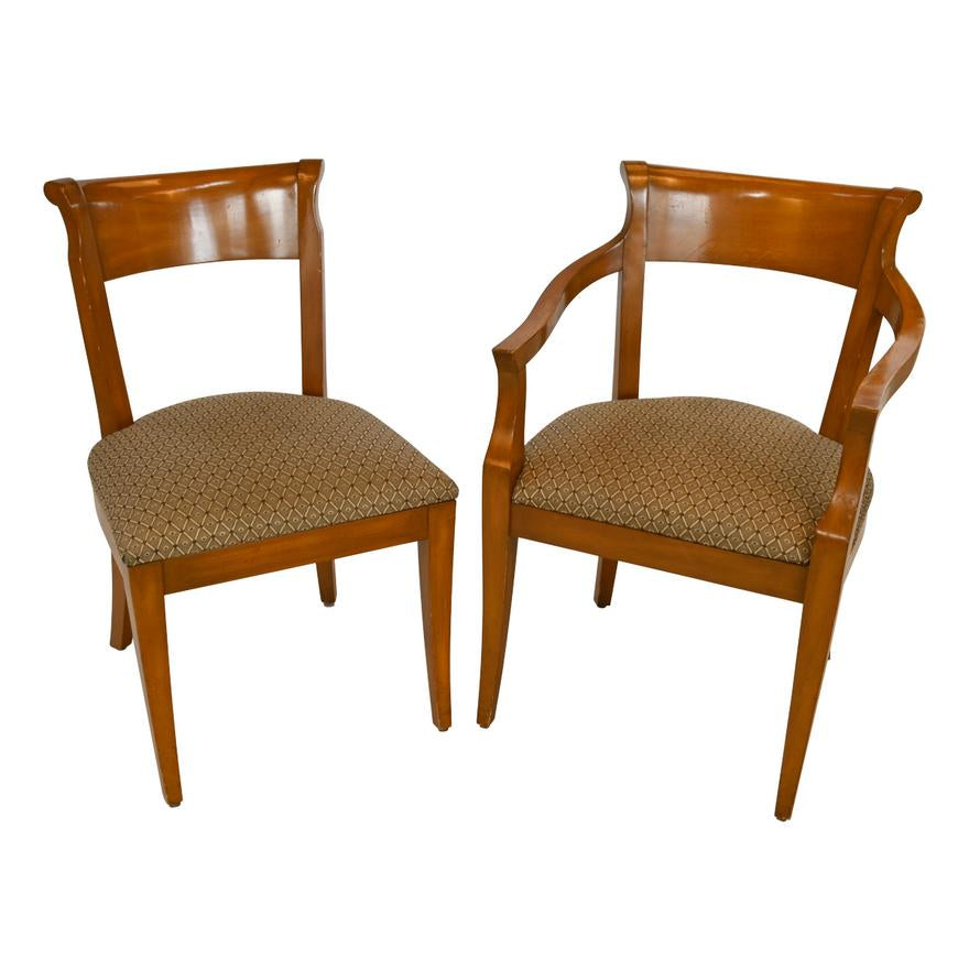 AF2-007: Vintage Set of Six Biedermeier Style Birch Dining Chairs - Mid 20th Century