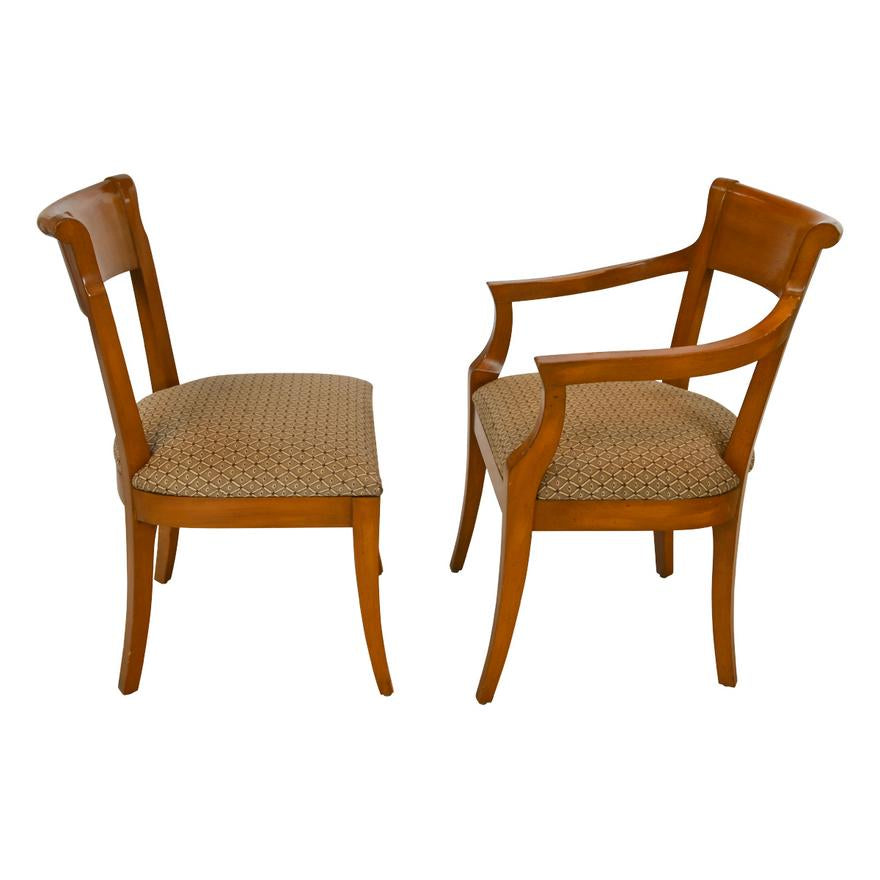 AF2-007: Vintage Set of Six Biedermeier Style Birch Dining Chairs - Mid 20th Century