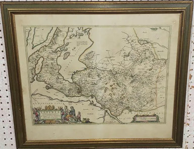 Willem Bleau - Circa 1654 Map of Levinia Vice Comitatus the Province of Lennox- Colored Engraving | Work of Man