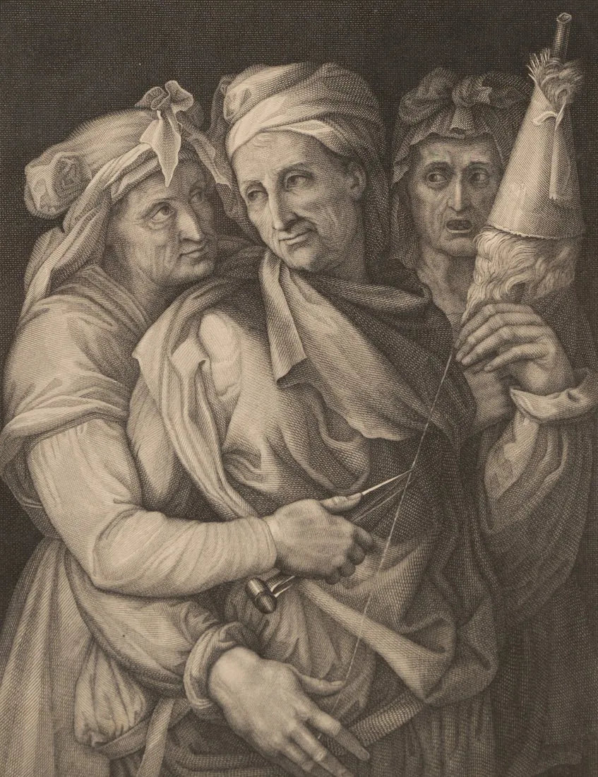AW7-009: Early 19th Century Engraving of Francesco Salviati's Painting of the Three Fates