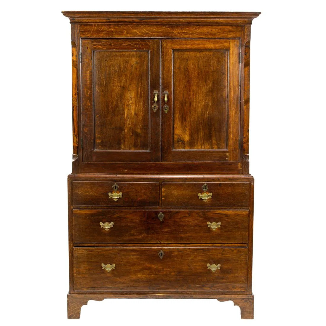 Antique Georgian Oak Linen Press | Work of Man