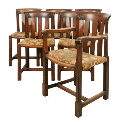 Antique English Arts & Crafts McIntosh Dining Chairs | Work of Man