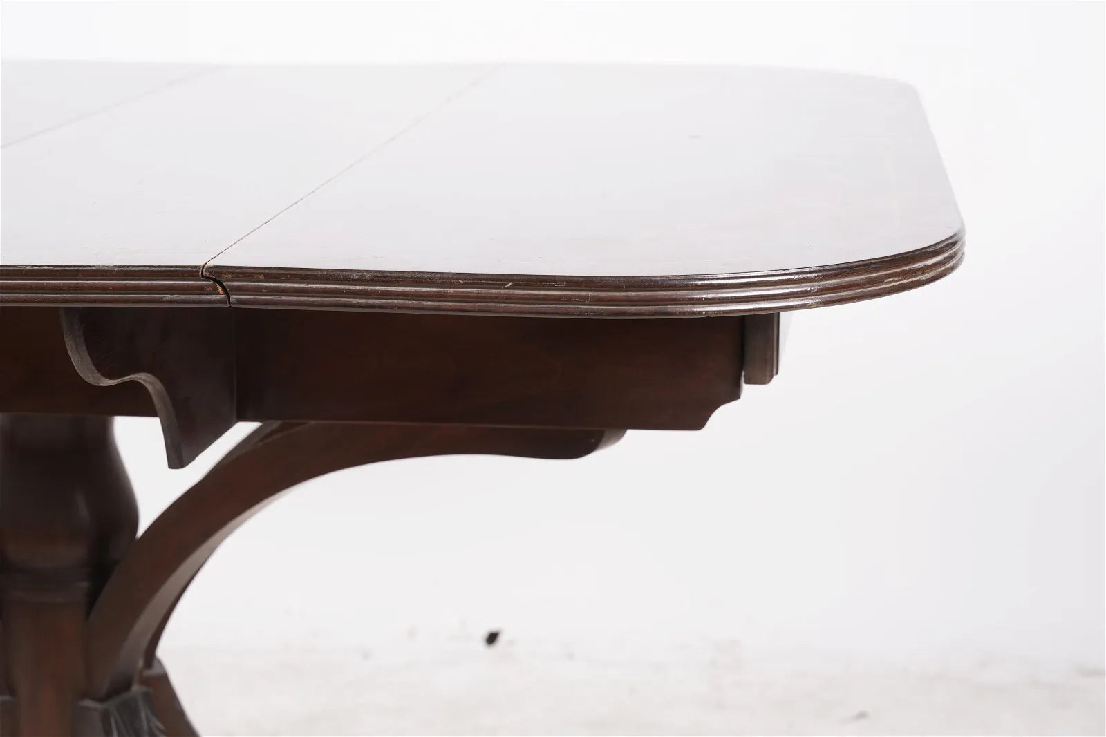 AF1-155: Antique Early 20th C English Regency Style Mahogany Drop Leaf Dining Table w/ Leaves