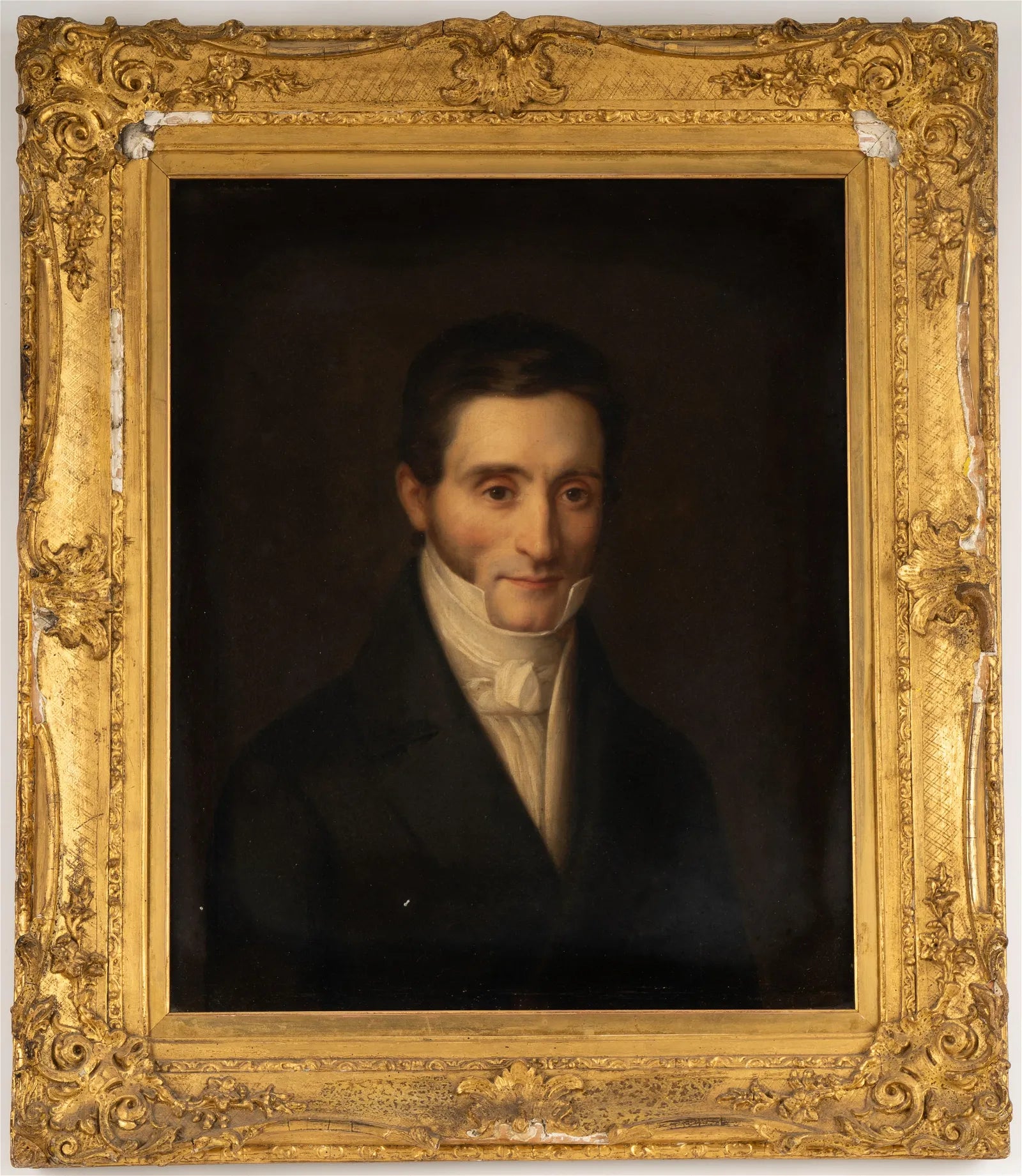 American School - Early to Mid 19th C Portrait of a Gentleman - Oil on Canvas Painting | Work of Man