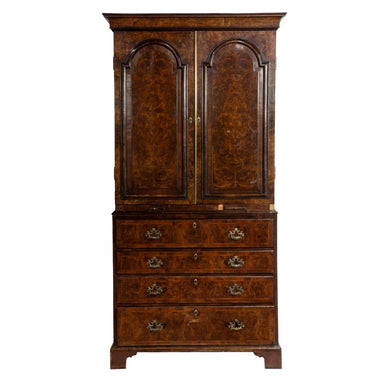 Antique George II Burl Walnut Secretary Bookcase | Work of Man