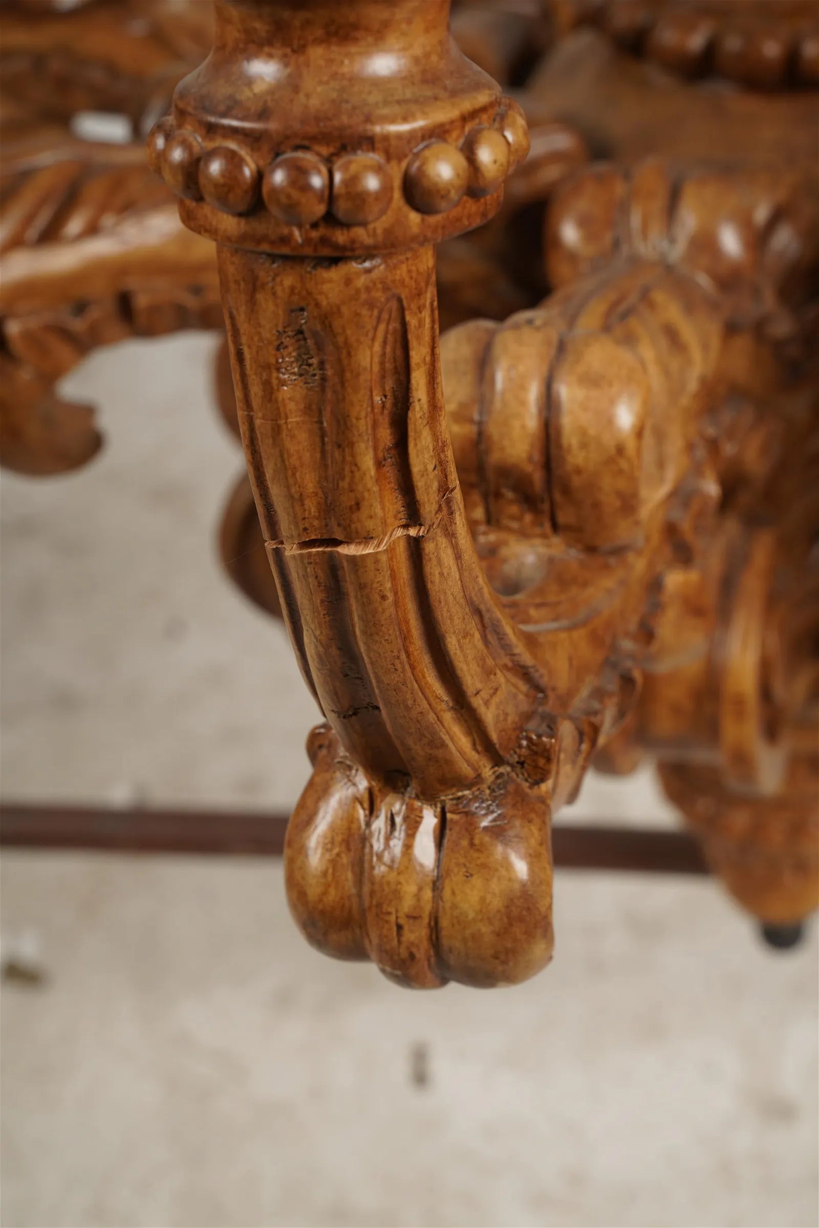 AL1-066:  Late 20th C Carved Wood 12 Light French Provincial Style Chandelier From the Larry Flynt Estate