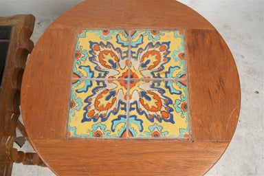 Antique California Tile Spanish Colonial Revival Side Table | Work of Man