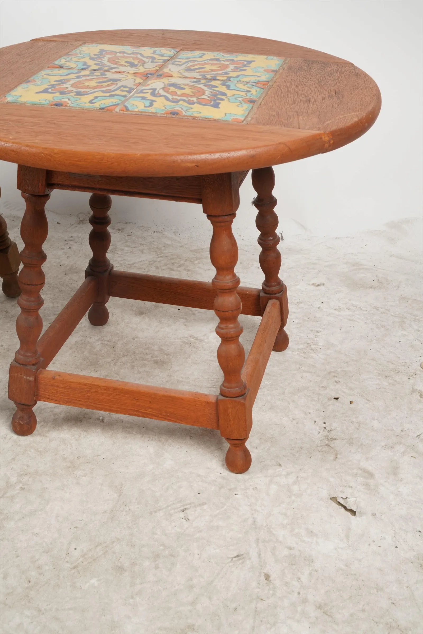 AF1-093:  Antique Early 20th C California Tile Spanish Colonial Revival Side Table