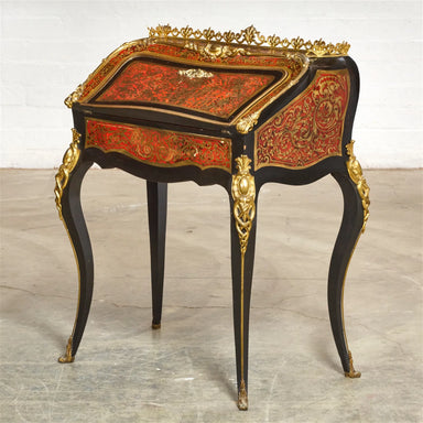 Antique Louis XV Boulle Marquetry Bureau En Pente | Work of Man