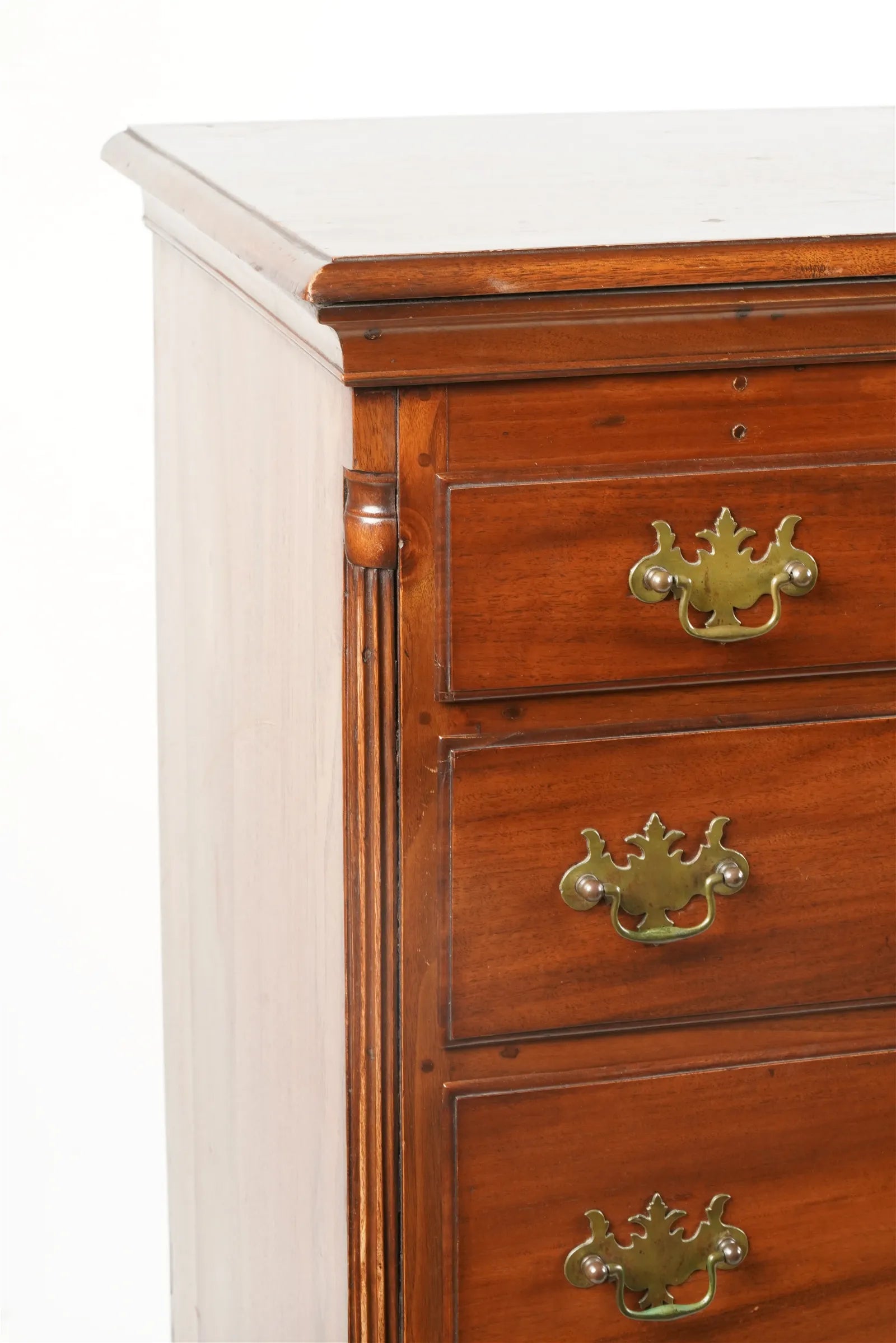 AF4-060: Antique Early to Mid 19th C American Bench Made Mahogany Tall Chest of Drawers