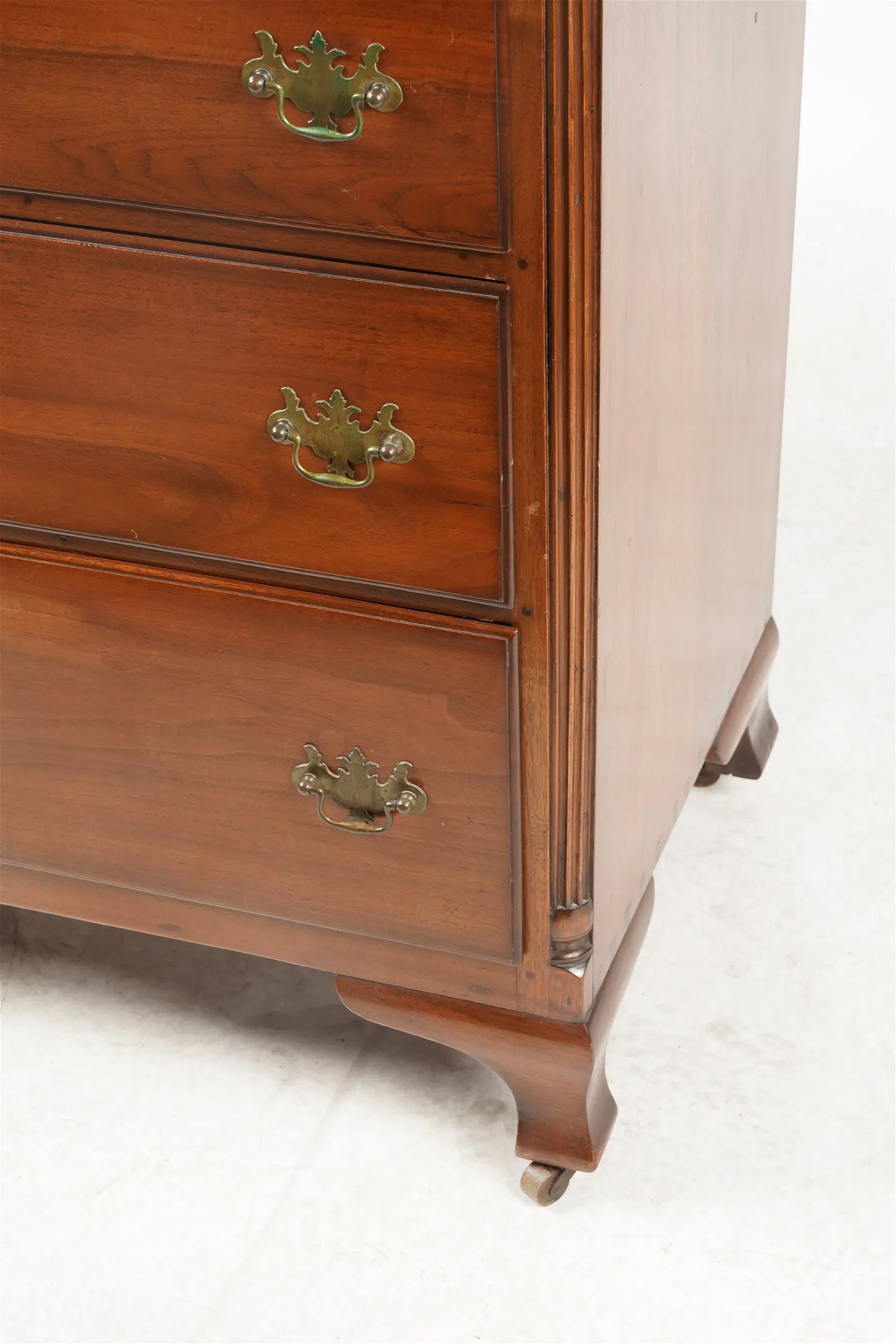 AF4-060: Antique Early to Mid 19th C American Bench Made Mahogany Tall Chest of Drawers