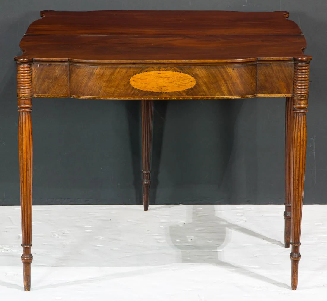 AF1-082: Antique Early 19th Century American Sheraton Inlaid Card Table, Portsmouth circa 1810