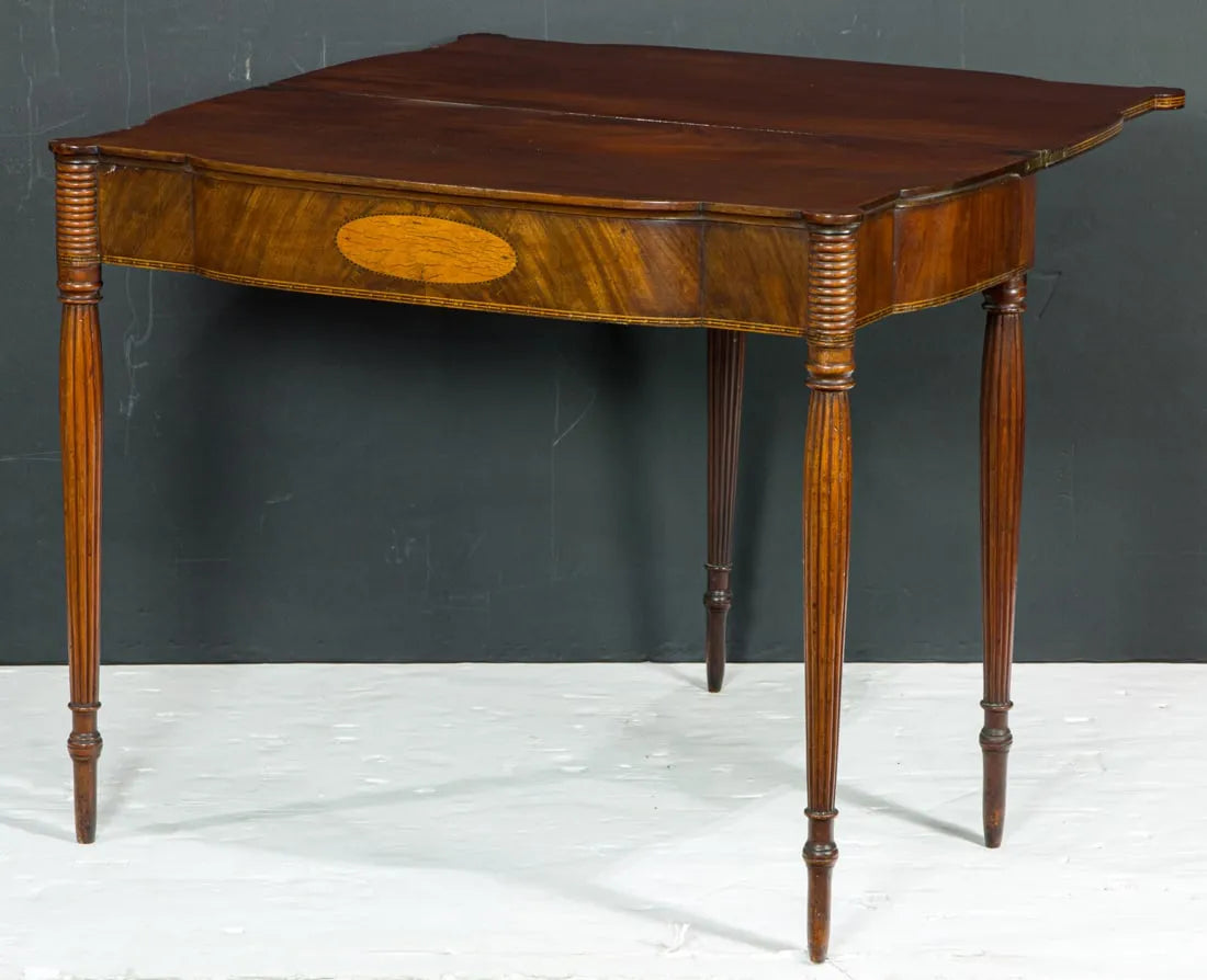 AF1-082: Antique Early 19th Century American Sheraton Inlaid Card Table, Portsmouth circa 1810