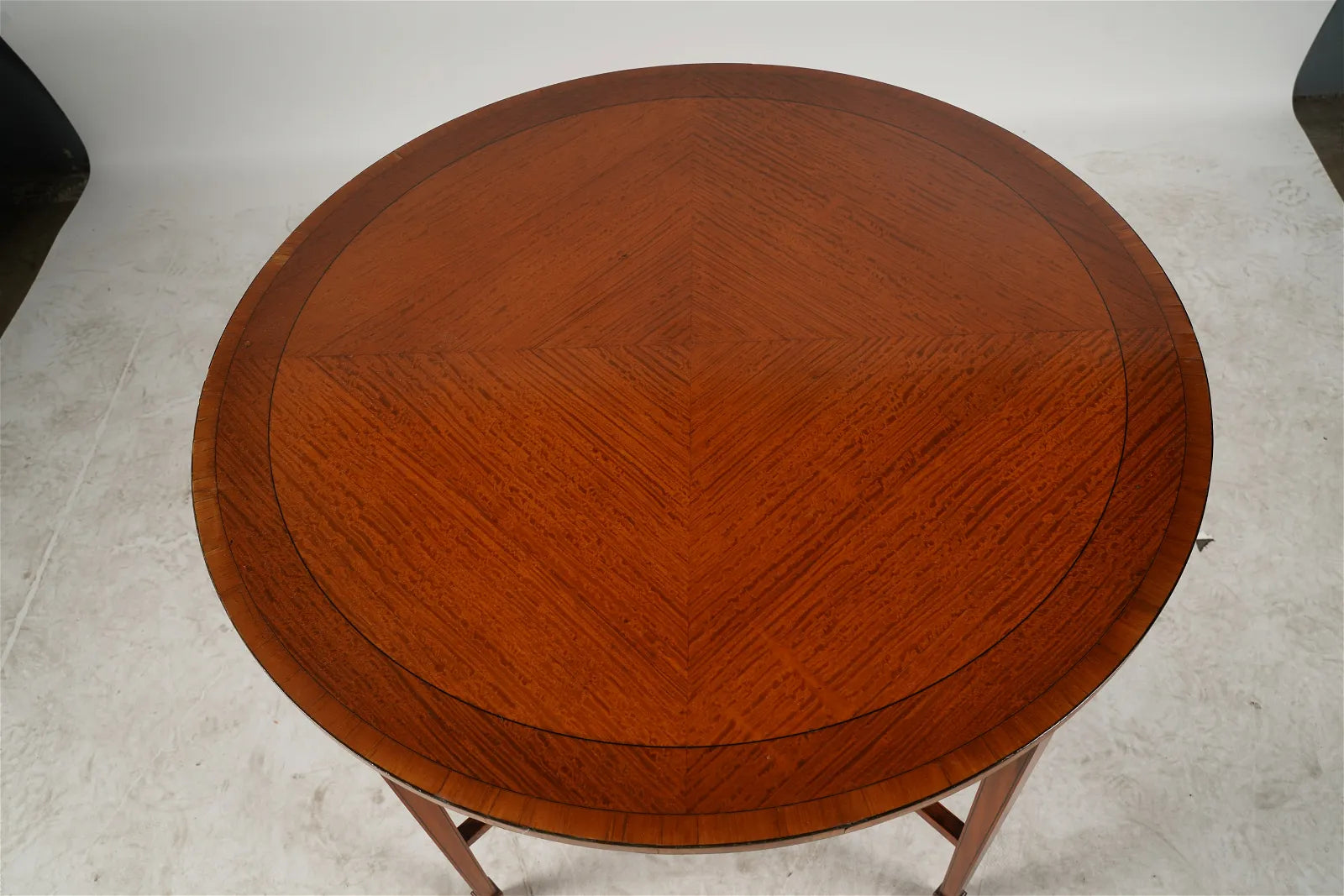 AF1-003:  Antique Edwardian Inlaid Marquetry Satinwood Center / Side Table Circa 1900