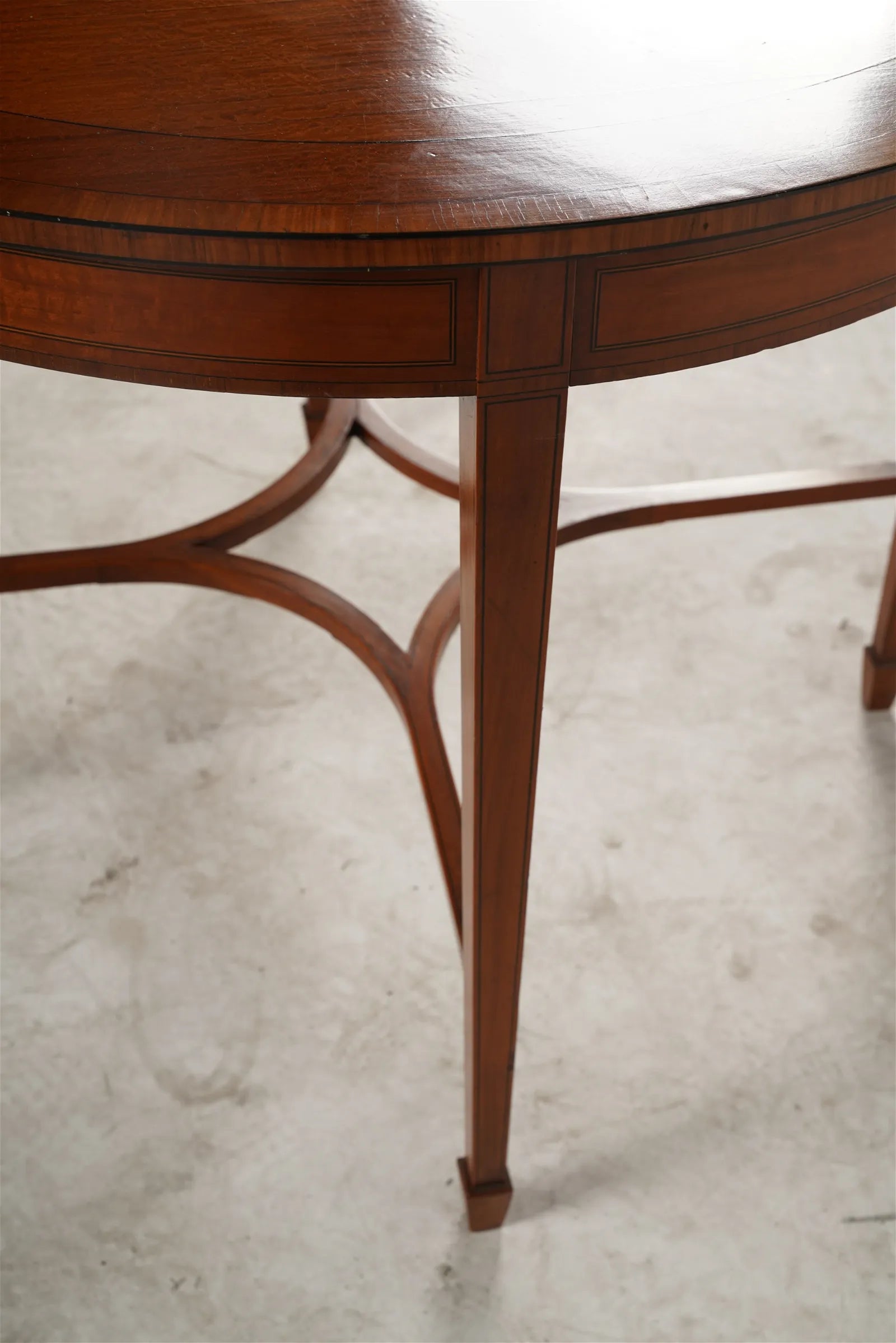 AF1-003:  Antique Edwardian Inlaid Marquetry Satinwood Center / Side Table Circa 1900