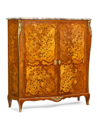 ANTIQUE LOUIS XV ARQUETRY INLAID CABINET | Work of Man
