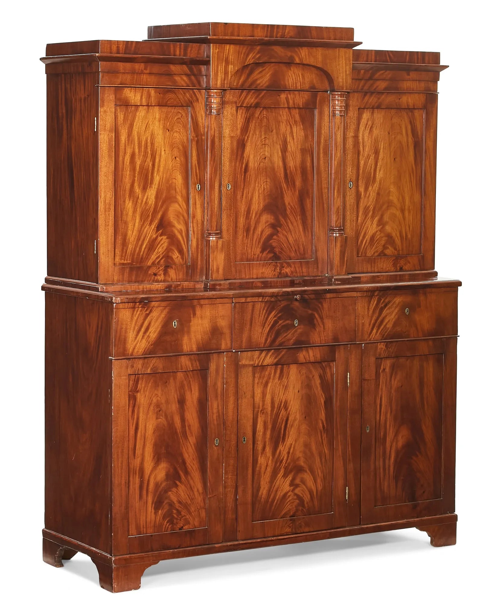 AF3-004: ANTIQUE EARLY 19TH CENTURY ENGLISH REGENCY ROSEWOOD CONSOLE CABINET W/ GILT METAL MOUNTS