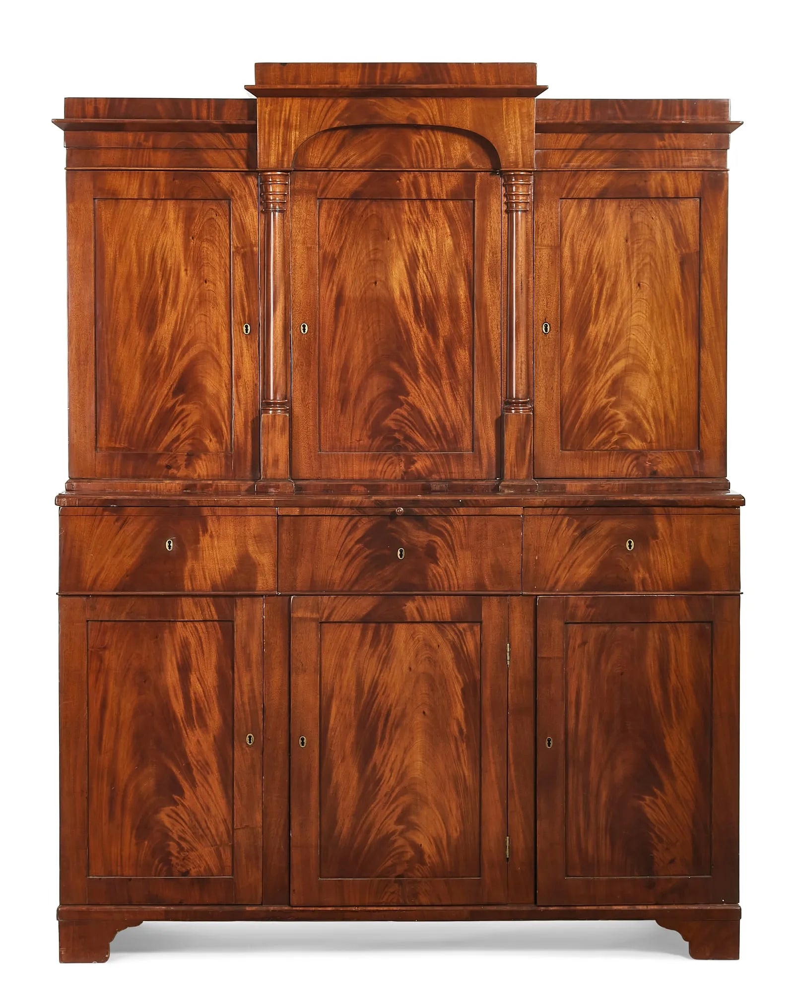 AF3-004: ANTIQUE EARLY 19TH CENTURY ENGLISH REGENCY ROSEWOOD CONSOLE CABINET W/ GILT METAL MOUNTS