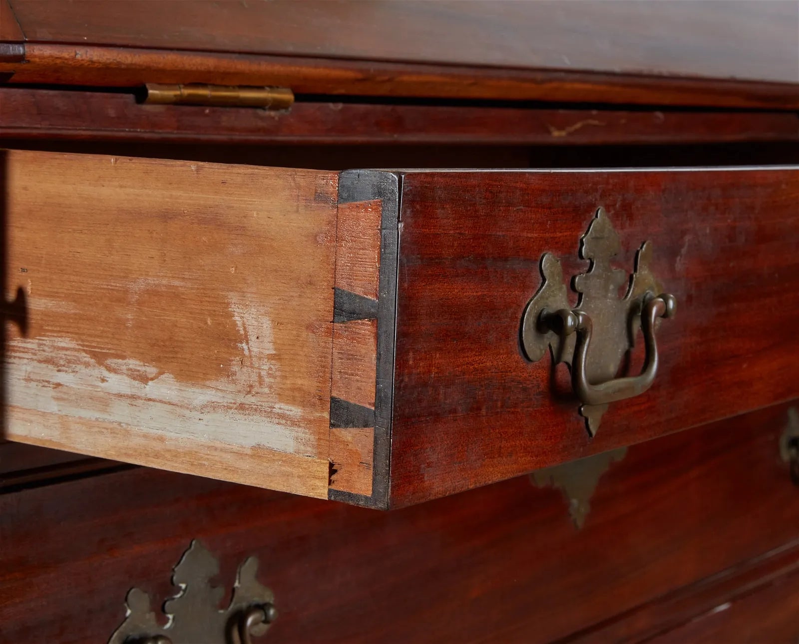 AF5-029: Antique Late 18th Century Chippendale Sabicu & Exotic Hardwood Slant Front Desk