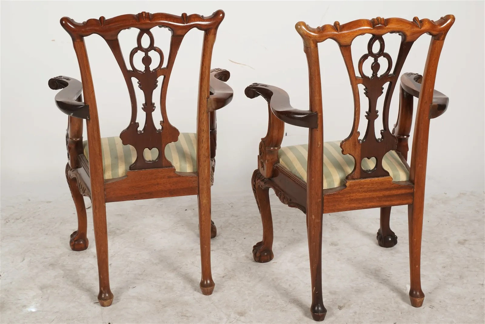 AF2-411: Antique Pair of Early 20th Century Carved Mahogany Chippendale Style Child's Chair