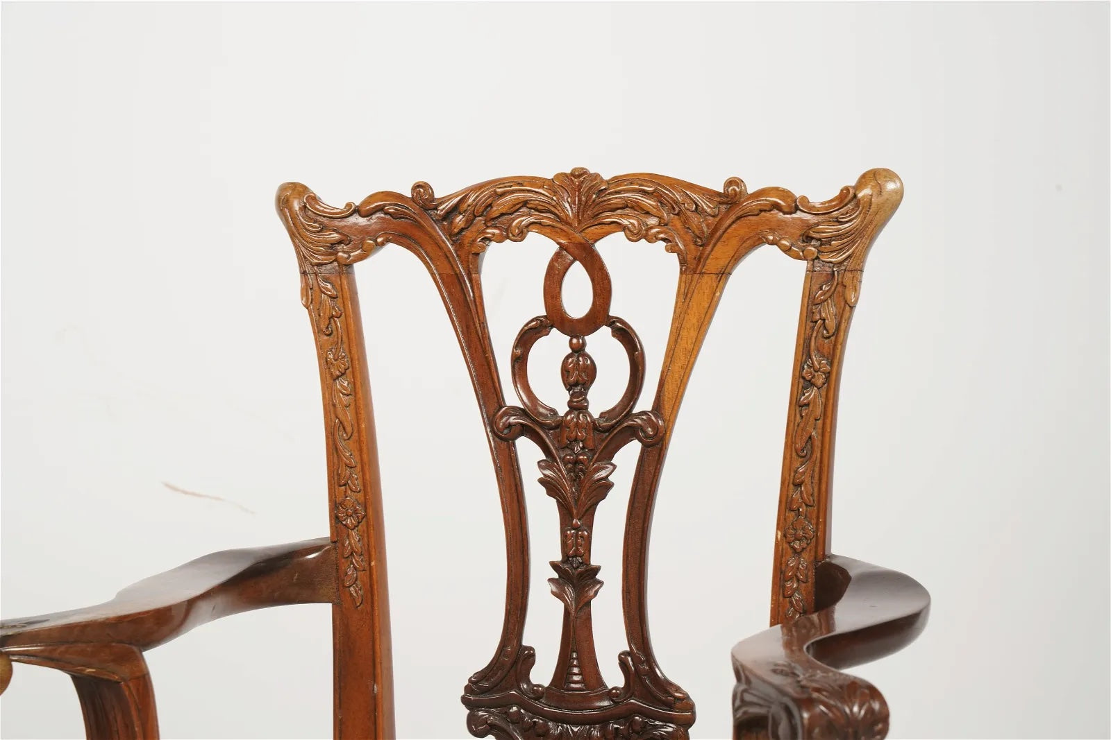 AF2-411: Antique Pair of Early 20th Century Carved Mahogany Chippendale Style Child's Chair