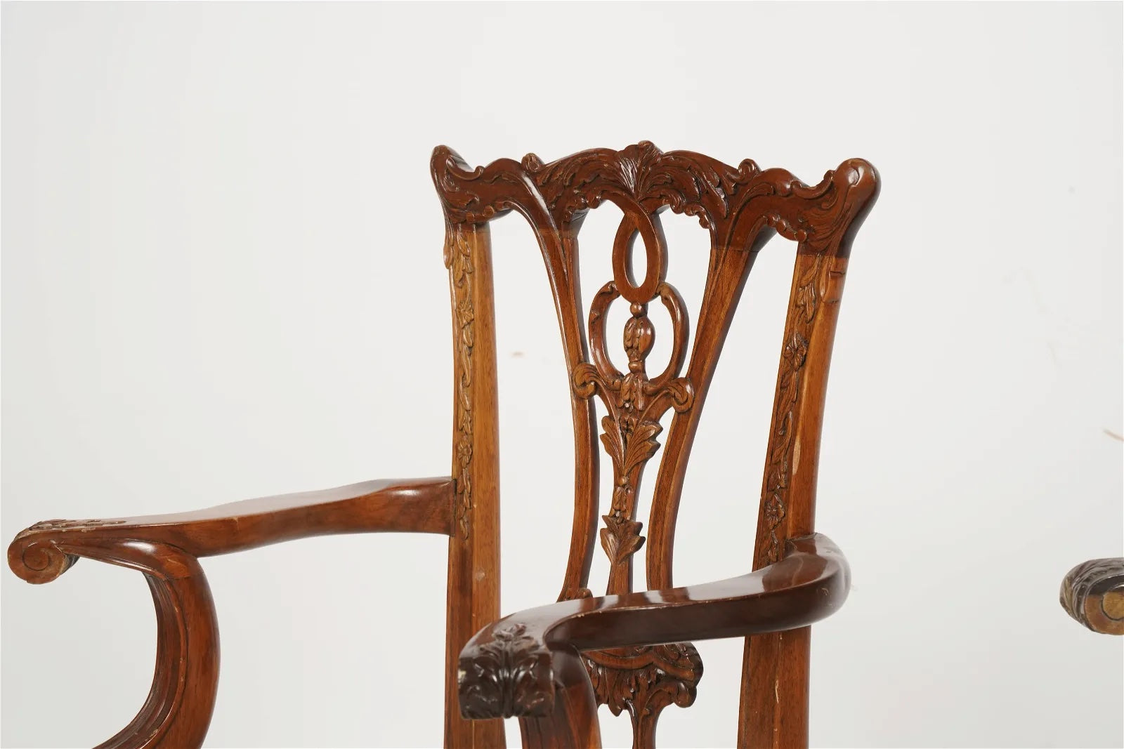 AF2-411: Antique Pair of Early 20th Century Carved Mahogany Chippendale Style Child's Chair