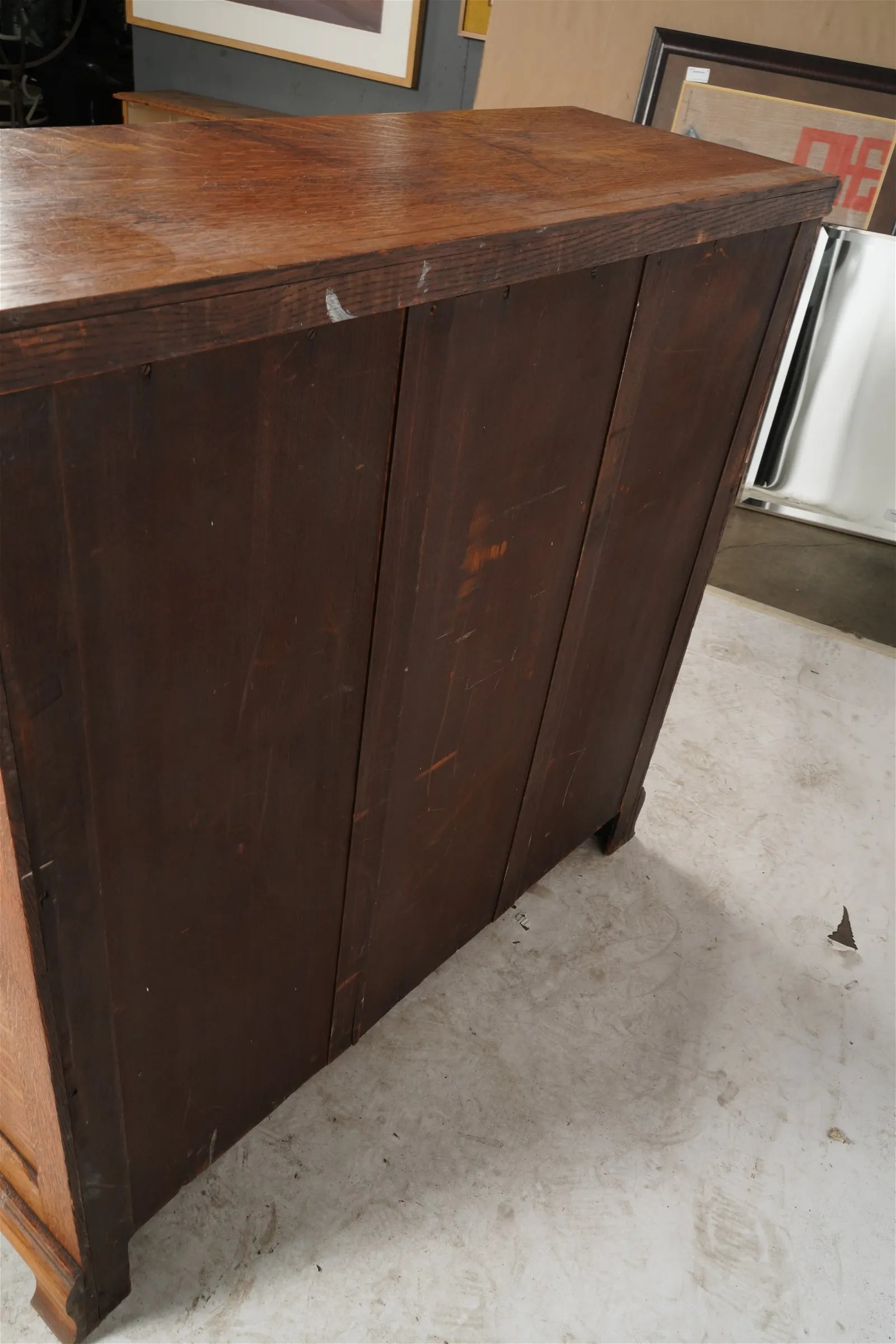 AF3-390: Antique Late 19th Century American Quarter Sawn Oak File Cabinet