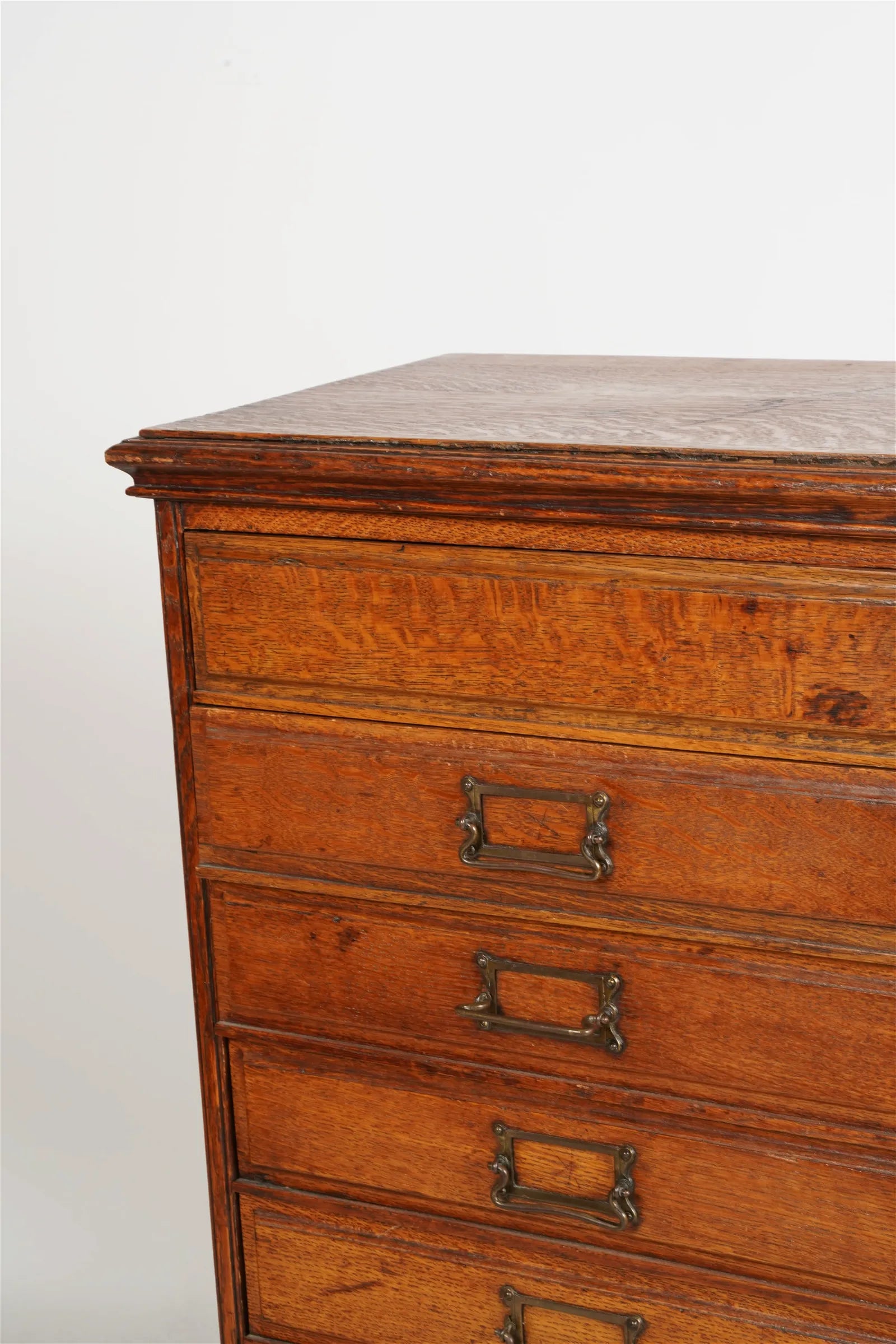 AF3-390: Antique Late 19th Century American Quarter Sawn Oak File Cabinet