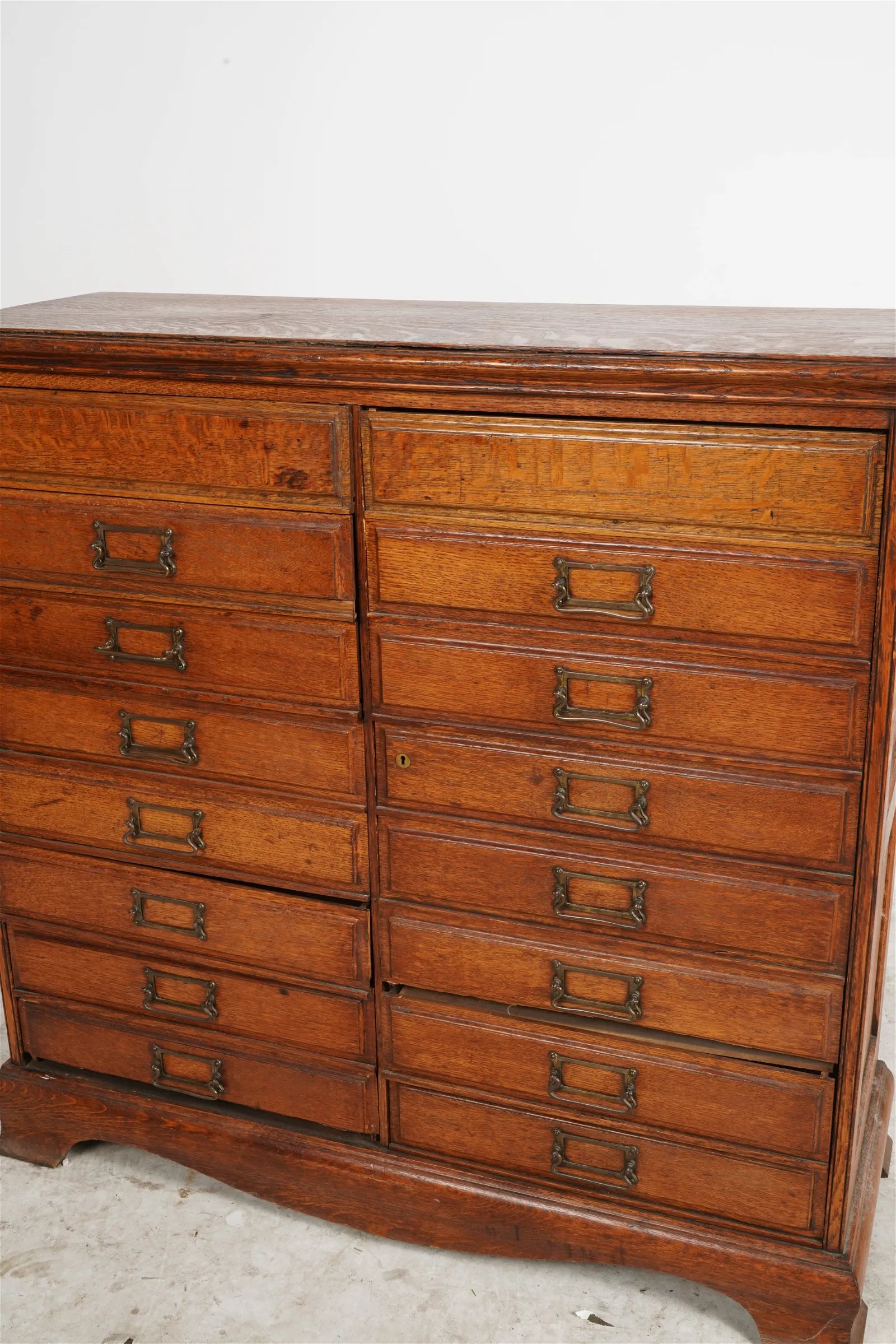 AF3-390: Antique Late 19th Century American Quarter Sawn Oak File Cabinet