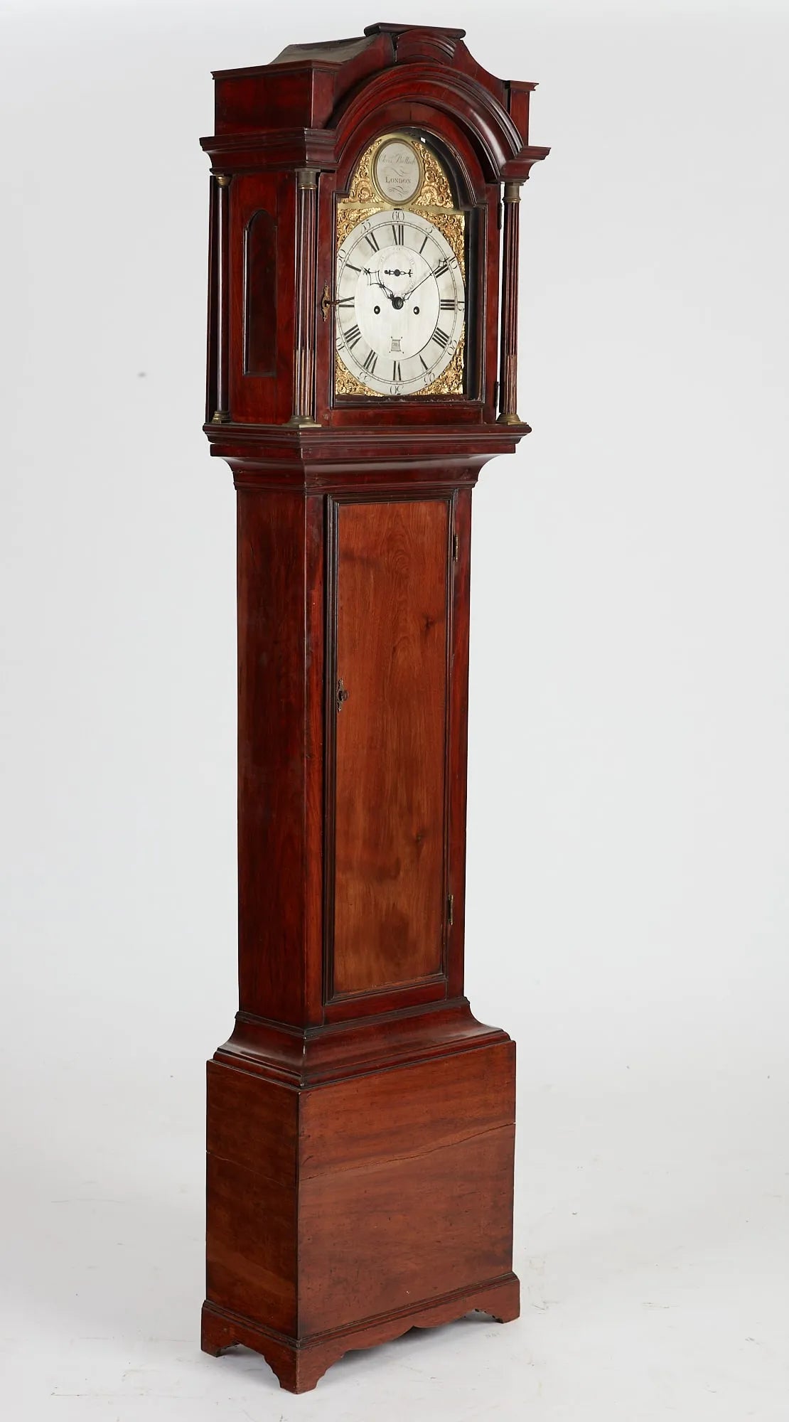 TK1-035: English George III mahogany tall case clock, Christopher Bullock, London Late 18th Century