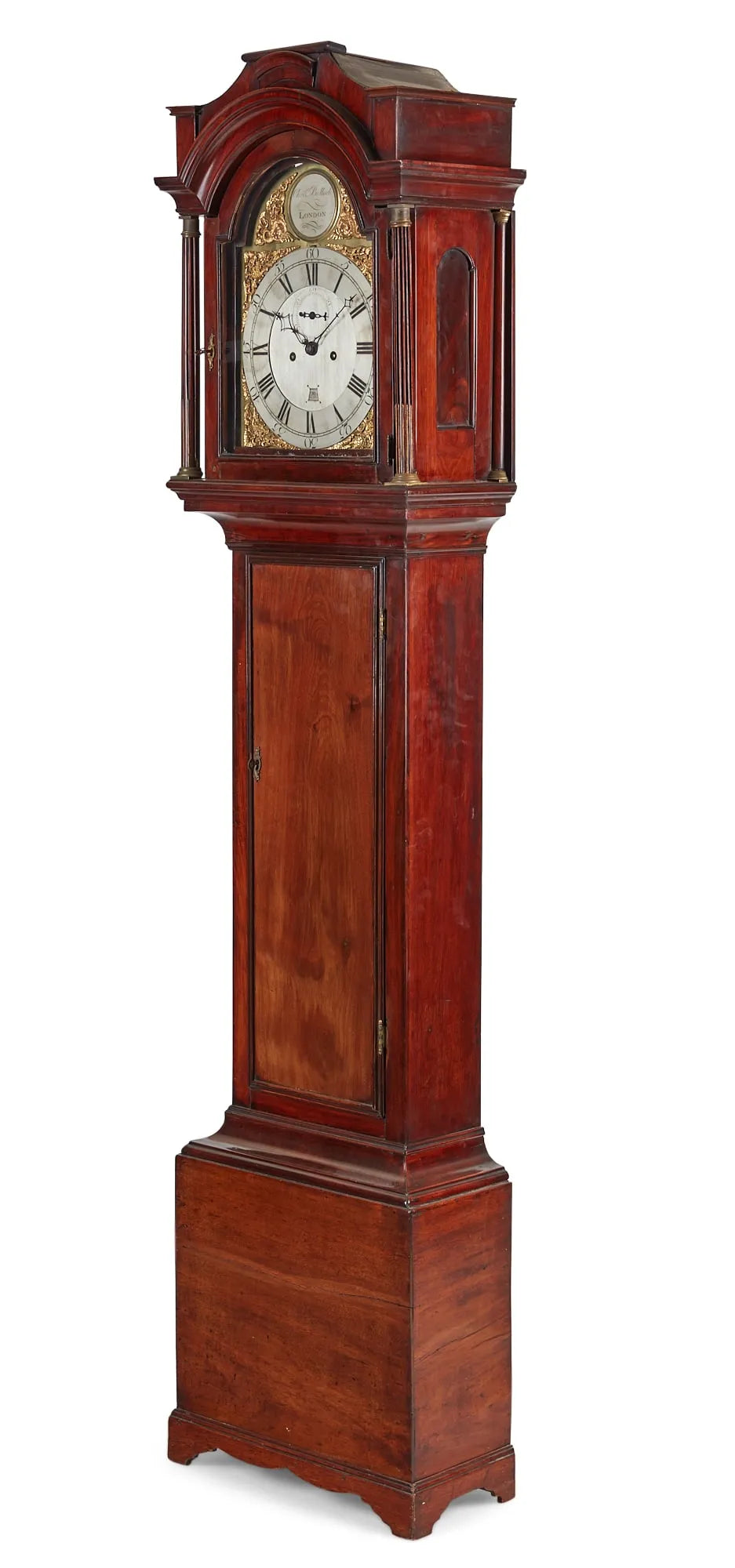 TK1-035: English George III mahogany tall case clock, Christopher Bullock, London Late 18th Century