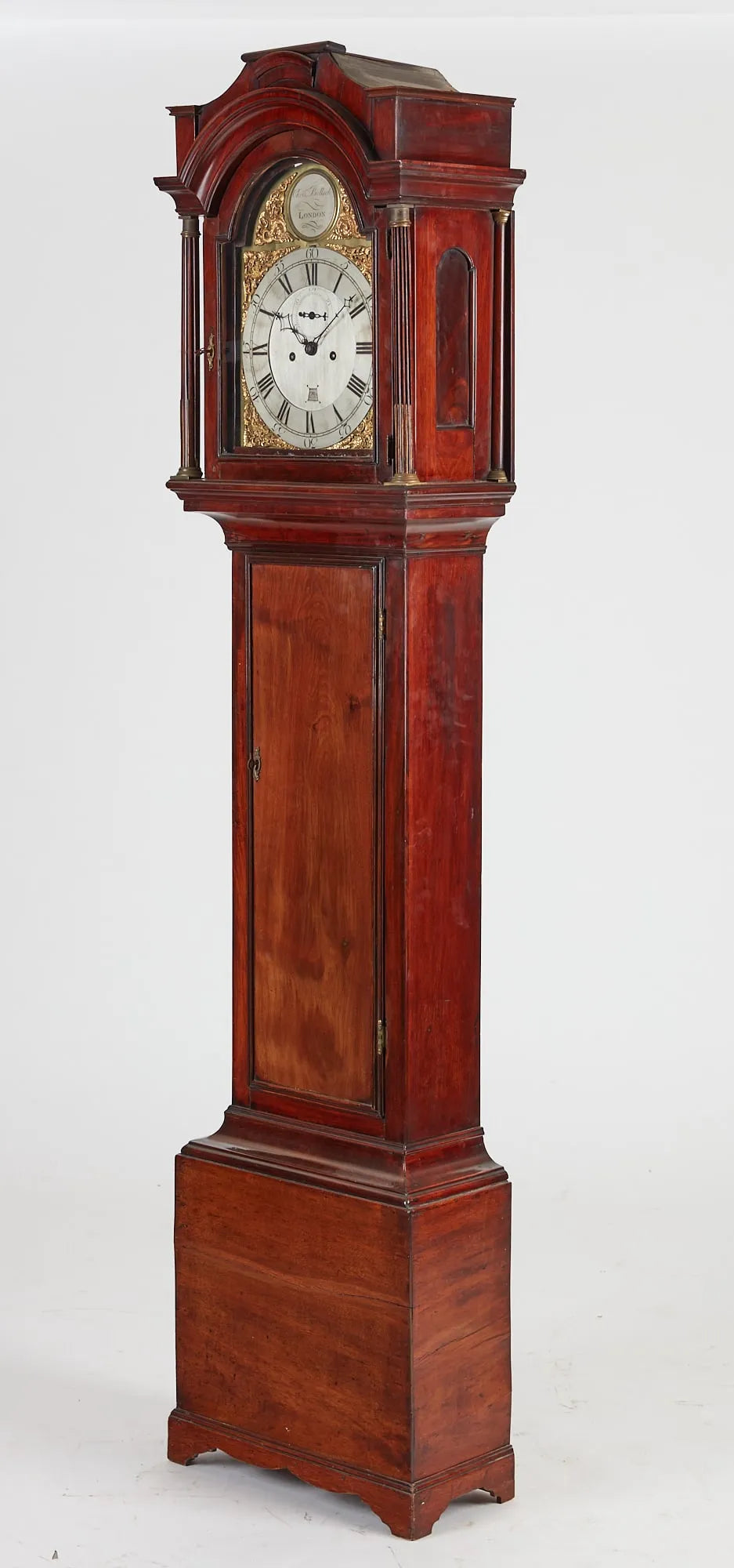 TK1-035: English George III mahogany tall case clock, Christopher Bullock, London Late 18th Century