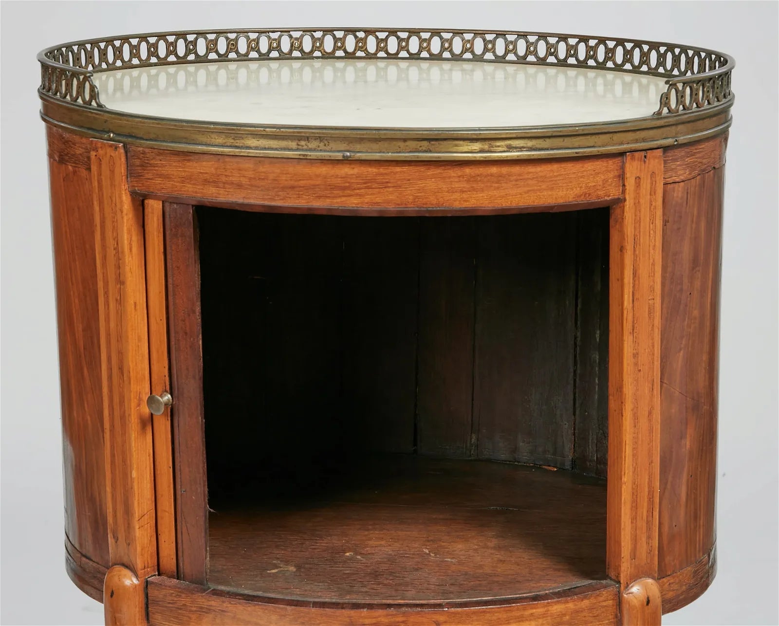 AF1-403: Antique Pair of Late 18th Century Continental Louis XV Style Inlaid Marquetry Fruitwood & Walnut Side Tables