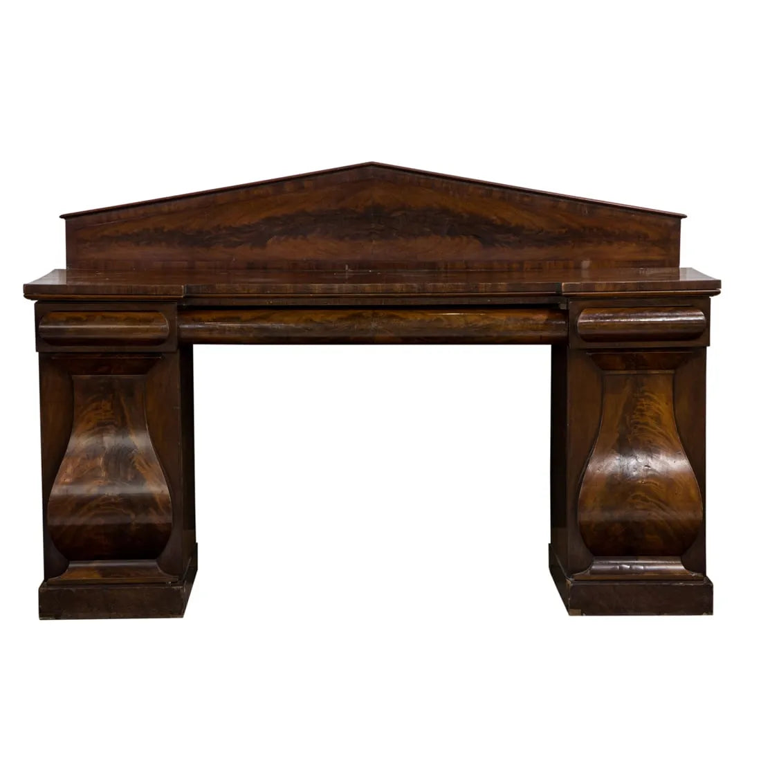 AF3-055: Antique Circa 1830 English William IV Double Pedestal Mahogany Sideboard