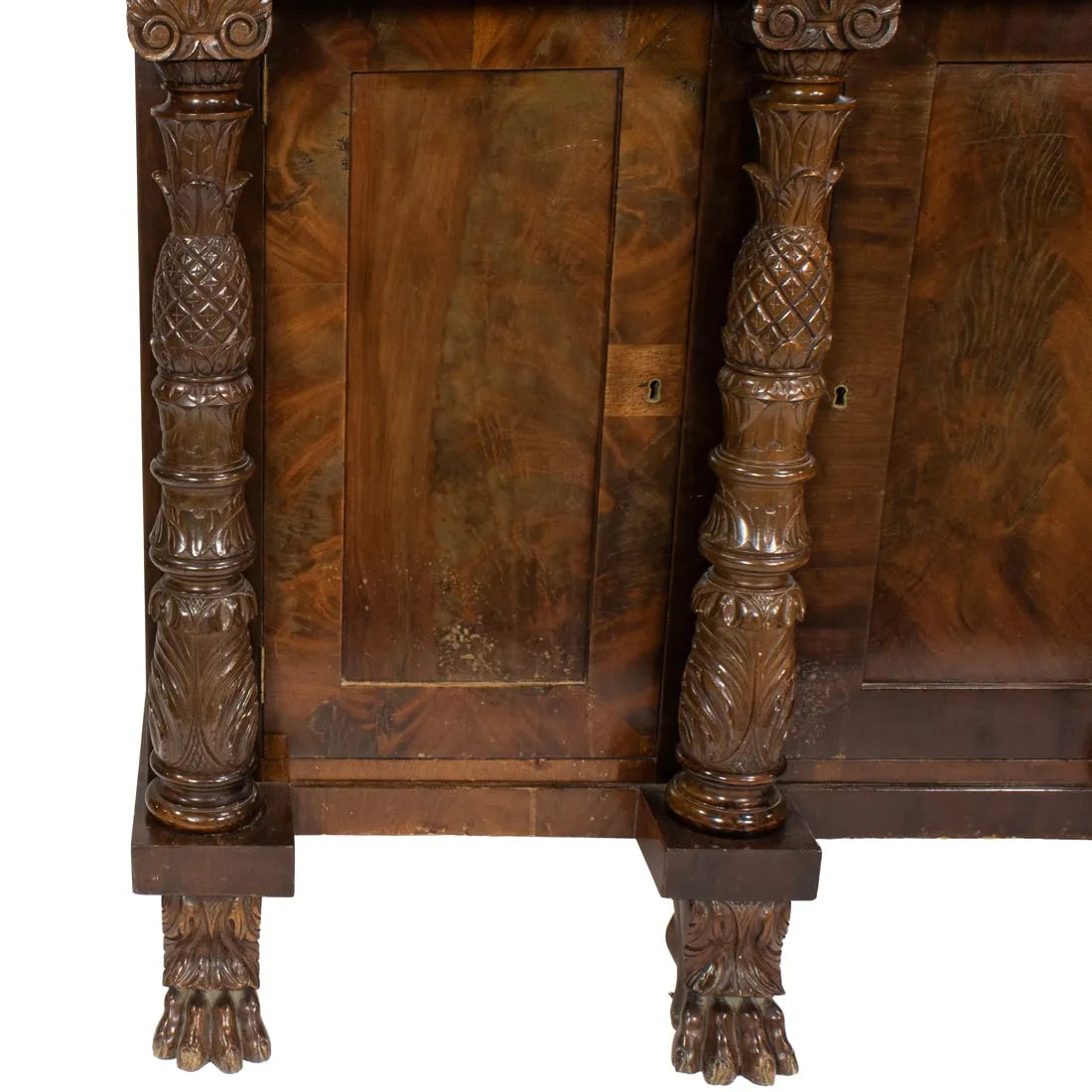 AF3-017: Antique Circa 1800 American Federal Mahogany Sideboard in Original Condition