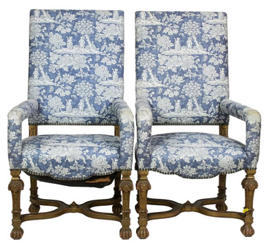 Antique French Louis XIV Hall / Throne Chairs | Work of Man